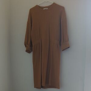 Zara Long Sleeve Brown Dress